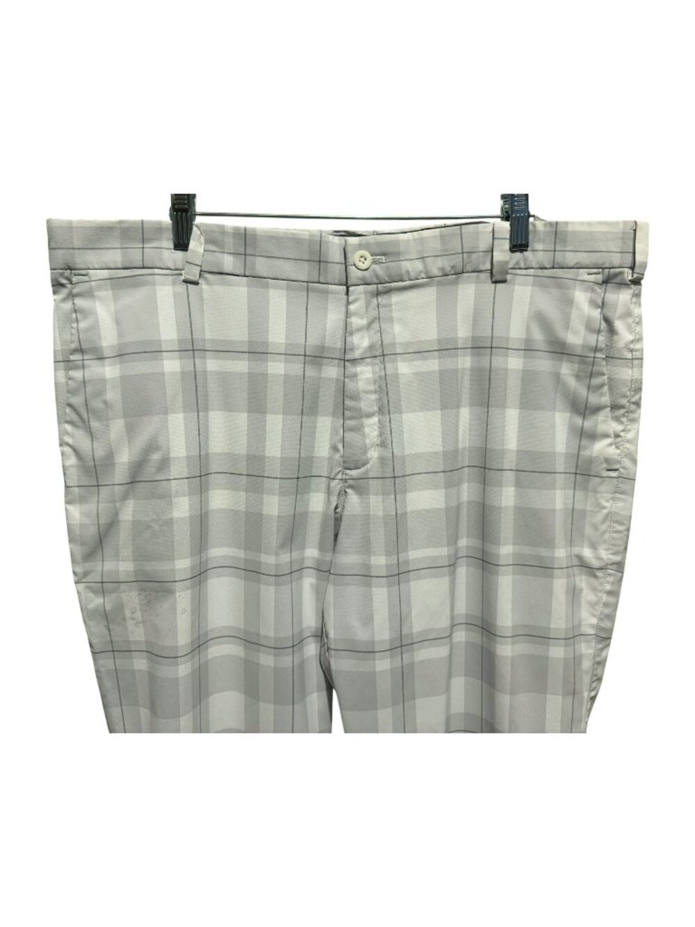 Nike Golf Tour Performance Dri fit Gray White Window Pane Plaid Pants 38x32"Mens